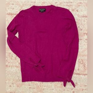 Banana Republic Merino Wool Bow Sleeve Sweater Pink